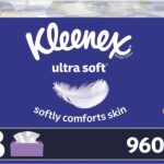 Kleenex Ultra Soft Facial Tissues, 8 Flat Boxes, 120 Tissues per Box (960 Total Tissues)