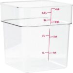 Cambro 4SFSCW135 CamSquare Square Food Storage Container (4-Quart, Polycarbonate, NSF)