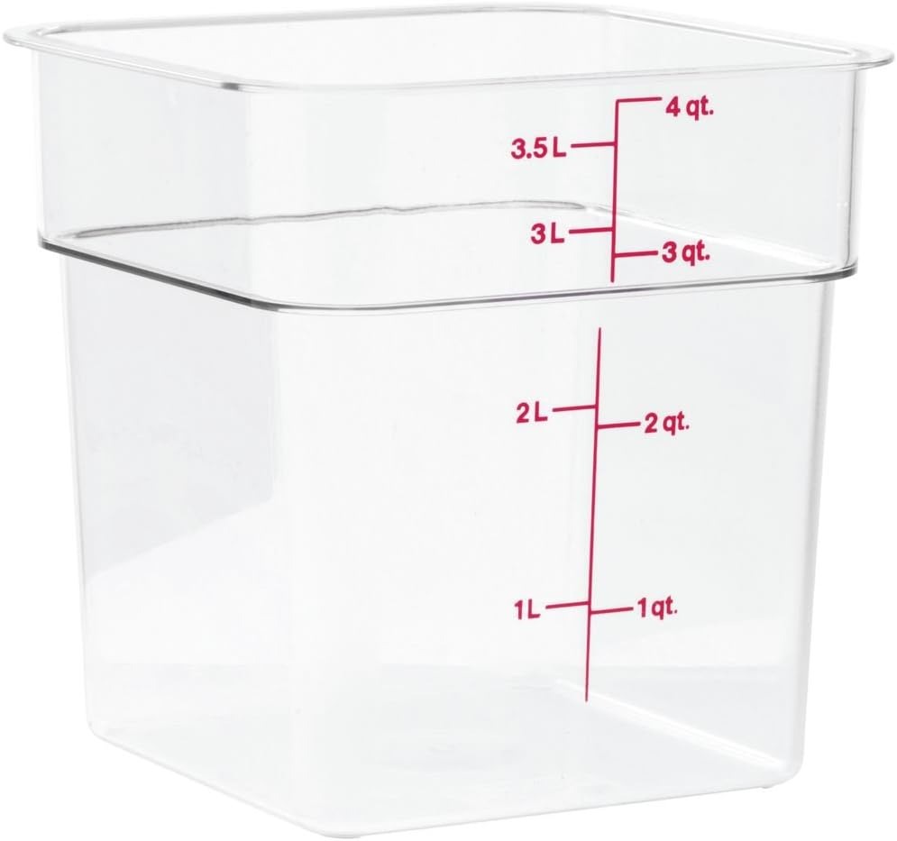 WhatsApp Image 2026-04-19 at 2.55.31 PM Cambro 4SFSCW135 CamSquare Square Food Storage Container (4-Quart, Polycarbonate, NSF) - Image 1