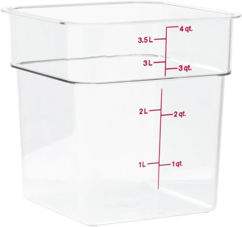 WhatsApp Image 2026-04-19 at 2.55.31 PM Cambro 4SFSCW135 CamSquare Square Food Storage Container (4-Quart, Polycarbonate, NSF)