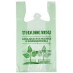 Green T-Shirt Thank You Plastic Bags (Pck of 500 Bags)