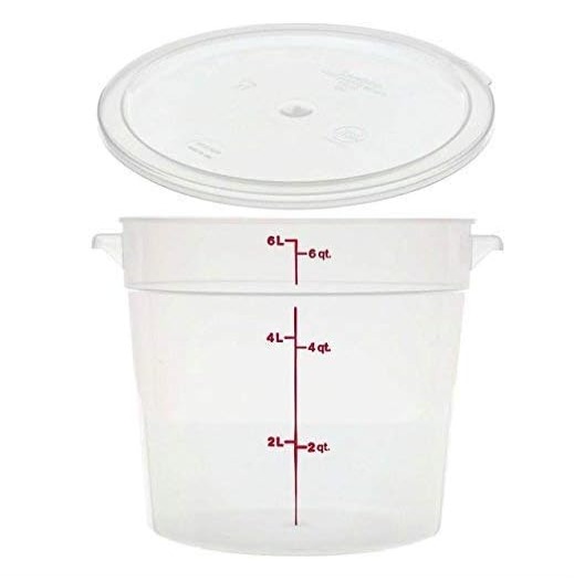 WhatsApp Image 2026-04-19 at 3.42.06 PM Cambro RFS6PP190 Camwear 6-Quart Round Food Storage Container with Lid - Image 1