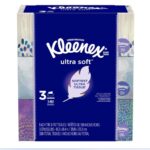 Kleenex Ultra Soft Facial Tissues, 3 Flat Boxes, 110 Tissues per Box (330 Total Tissues)