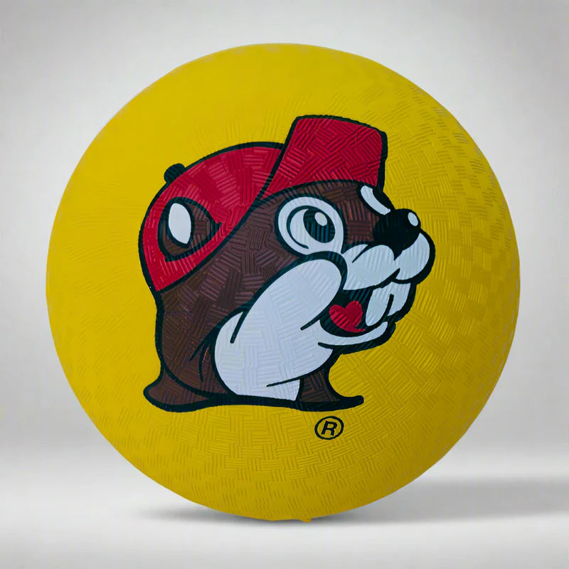 21_feb002af-6a82-4c00-9a87-95221a5e8ced-1.jpg Buc-ee’s Yellow Rubber Dodgeball, Durable Outdoor Sports Ball for Dodgeball Games, Backyard, Park & Active Play - Image 1