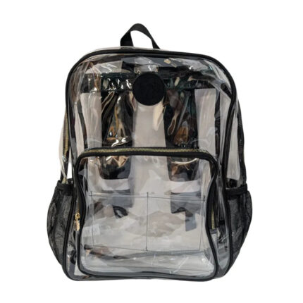 Buc-ee’s Clear Backpack, 17-Inch Transparent PVC School & Stadium Bag with Padded Straps, 17" x 12" x 5"