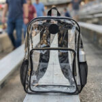 Buc-ee’s Clear Backpack, 17-Inch Transparent PVC School & Stadium Bag with Padded Straps, 17" x 12" x 5"