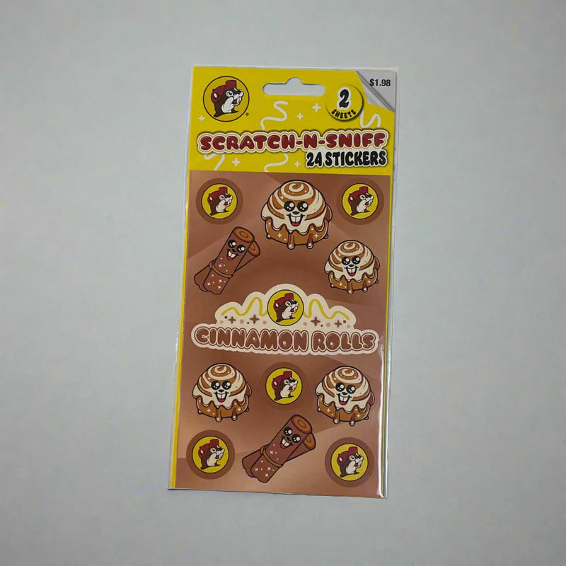 Buc-ee_s_Scratch-N-Smell_Cinnamon_Rol_Stickers-1.jpg Buc-ee’s Cinnamon Roll Scratch & Sniff Stickers, 24-Pack Scented Food Stickers for Journals, Notebooks, Crafts & Gifts - Image 1
