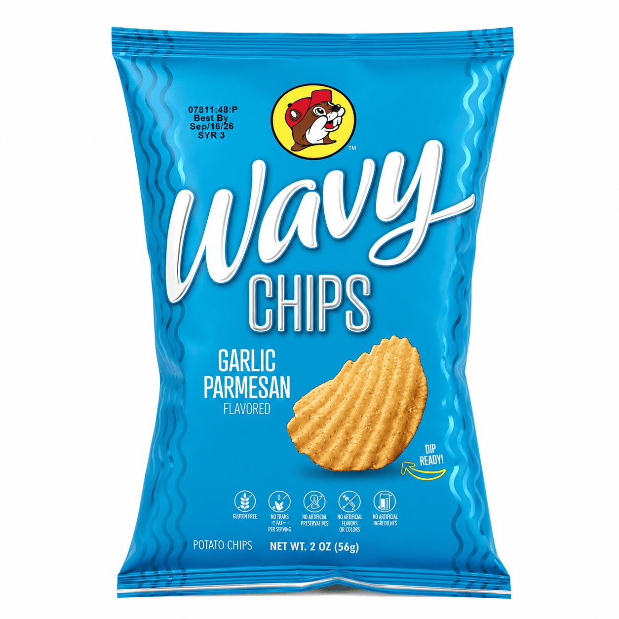 garlic_1-1.png Buc-ee's Garlic Parmesan Wavy Chips - Image 1