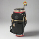 Buc-ee’s Crossbody Tumbler Bag for 40 oz Cups with Handle, Insulated Neoprene Drink Holder with 3 Pockets & Strap